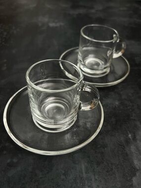Nespresso Clear Glass Espresso Cups with Saucers